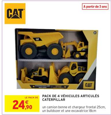 PACK DE 4 VÉHICULES ARTICULÉS CATERPILLAR