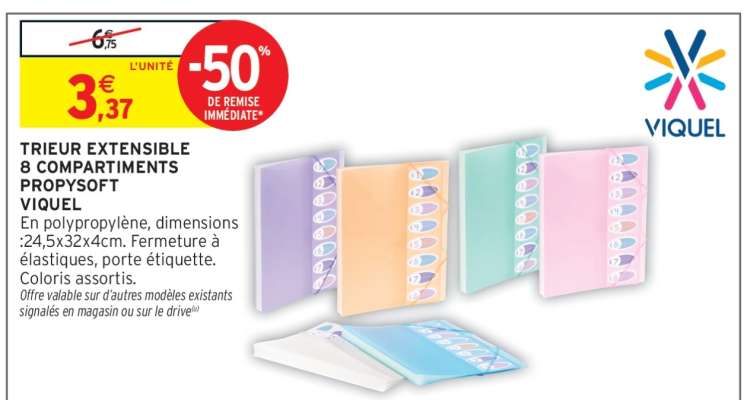 TRIEUR EXTENSIBLE 8 COMPARTIMENTS PROPYSOFT VIQUEL