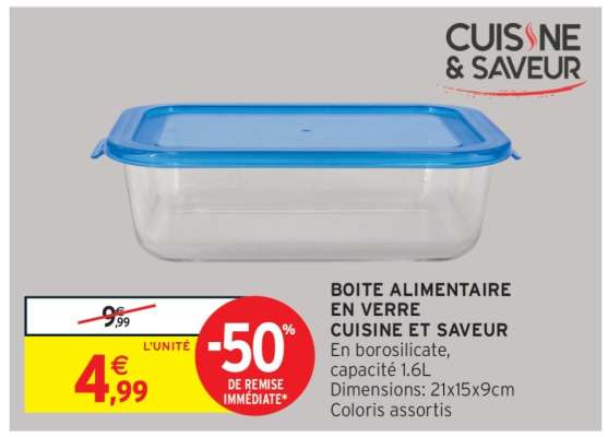 Boîte alimentaire en verre Cuisine et Saveur