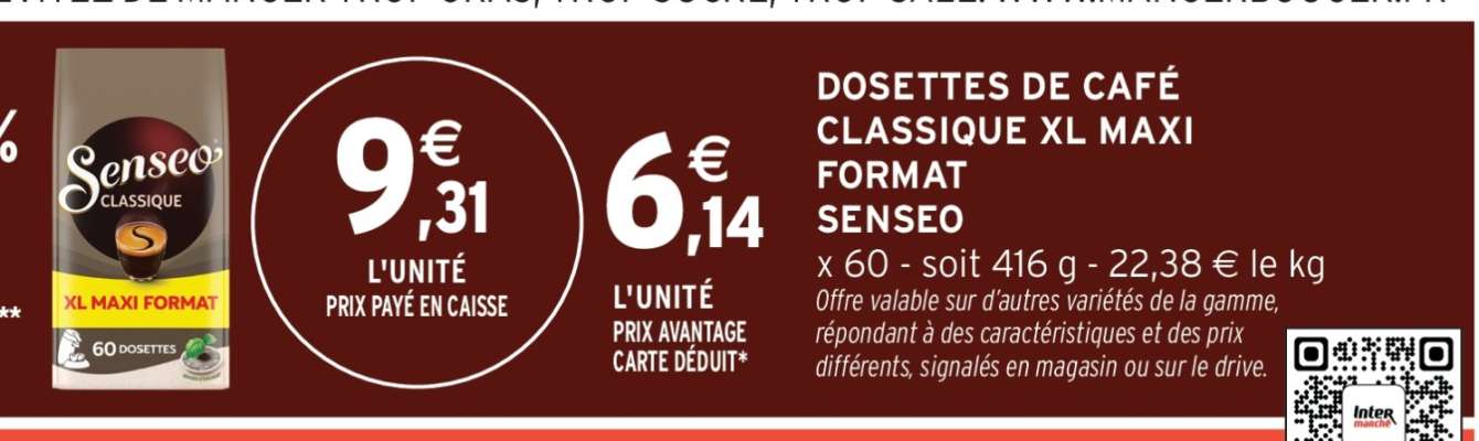 DOSETTES DE CAFÉ CLASSIQUE XL MAXI FORMAT SENSEO
