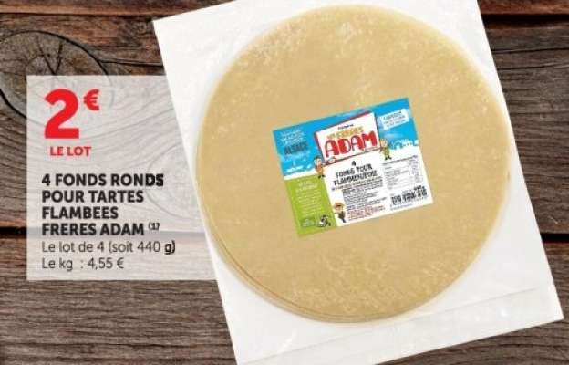 4 FONDS RONDS POUR TARTES FLAMBEES FRERES ADAM