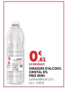 VINAIGRE D'ALCOOL CRISTAL 8% PRIX MINI