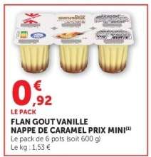 FLAN GOUT VANILLE NAPPE DE CARAMEL PRIX MINI