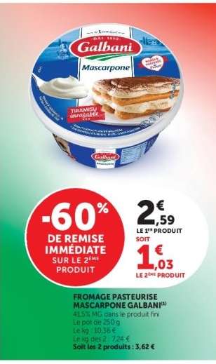 Fromage Pasteurisé Mascarpone Galbani