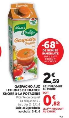 Gaspacho aux légumes de France Knorr & La Potagère