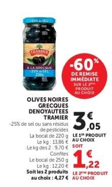 Olives Noires Grecques Dénoyautées Tramier