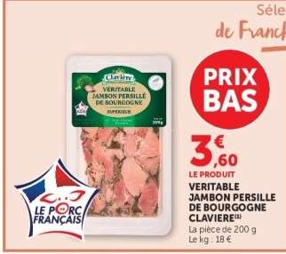 VERITABLE JAMBON PERSILLE DE BOURGOGNE CLAVIERE