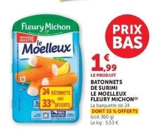 Bâtonnets De Surimi Le Moelleux Fleury Michon