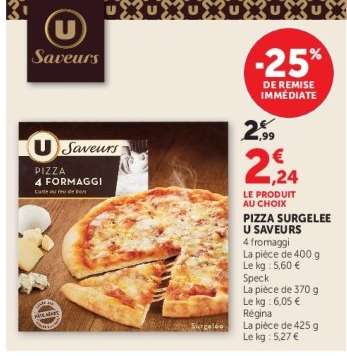 Pizza Surgelée U Saveurs
