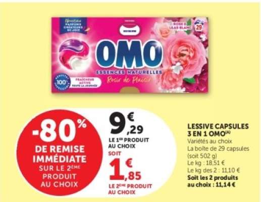 OMO Essences Naturelles Lessive Capsules 3 en 1