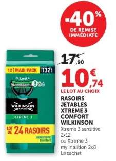Rasoirs Jetables Xtreme 3 Comfort Wilkinson