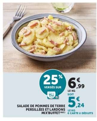 Salade de pommes de terre persillées et lardons MIX'BUFFET