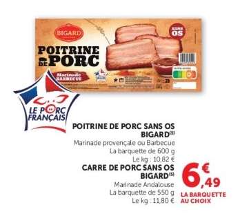 POITRINE DE PORC SANS OS BIGARD
