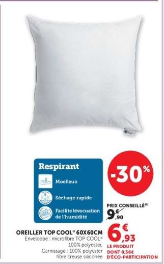 OREILLER TOP COOL® 60X60CM