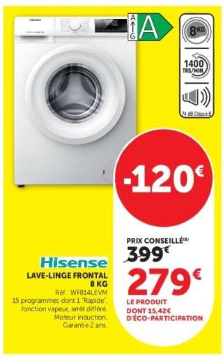 Hisense Lave-linge Frontal 8 kg