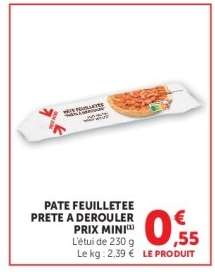 PATE FEUILLETEE PRETE A DEROULEUR PRIX MINI