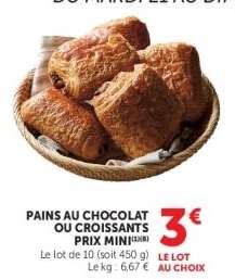 Pains au chocolat ou croissants