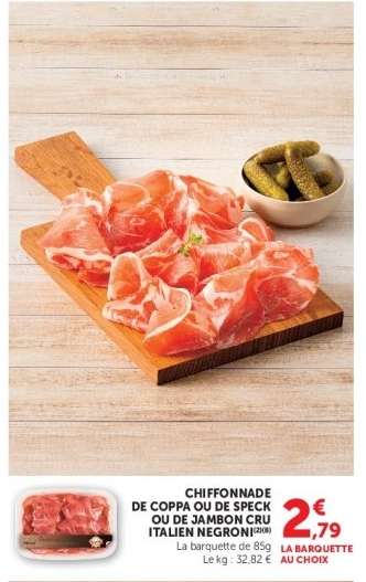 CHIFFONNADE DE COPPA OU DE SPECK OU DE JAMBON CRU ITALIEN NEGRONI