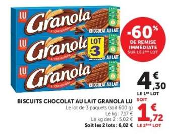 Biscuits Chocolat au Lait Granola LU