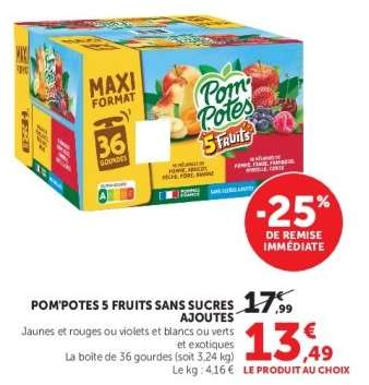 POM'POTES 5 FRUITS SANS SUCRES AJOUTÉS