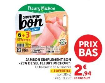 Jambon Simplement Bon -25% de Sel Fleury Michon