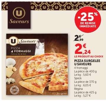 Pizza Surgelée U Saveurs