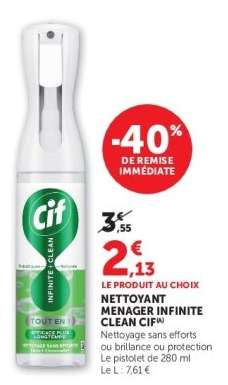 Nettoyant Menager Infinite Clean Cif