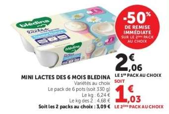 Mini Lactes des 6 Mois Bledina
