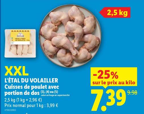 L'ÉTAL DU VOLAILLER Cuisses de poulet avec portion de dos