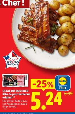 L'ÉTAL DU BOUCHER Ribs de porc barbecue original