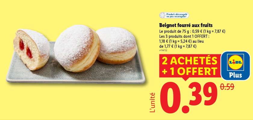 Beignet fourré aux fruits