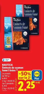 NAUTICA Émincés de saumon fumé 5 baies
