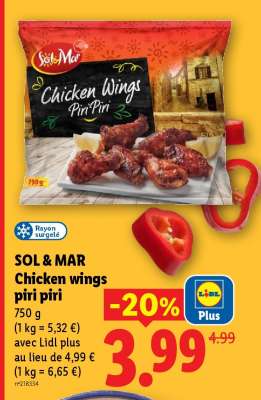 SOL & MAR Chicken wings piri piri