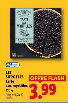 LES SURGELÉS Tarte aux myrtilles