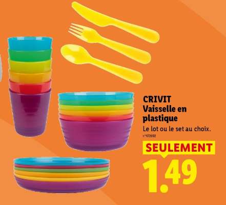 CRIVIT Vaisselle en plastique