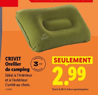 CRIVIT Oreiller de camping