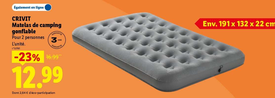 CRIVIT Matelas de camping gonflable