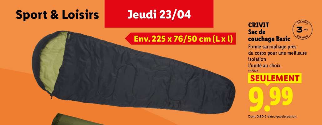 CRIVIT Sac de couchage Basic