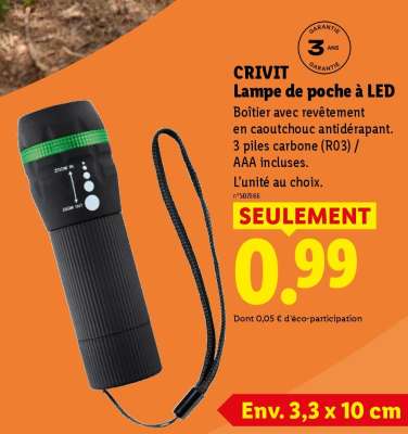 CRIVIT Lampe de poche à LED