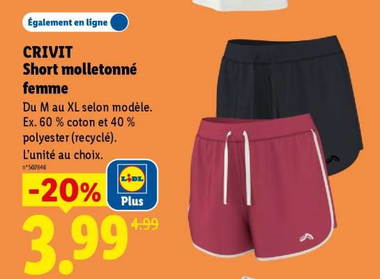 CRIVIT Short molletonné femme