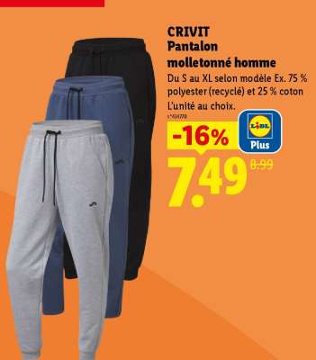 CRIVIT Pantalon molletonné homme