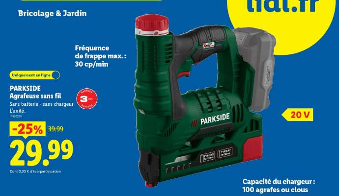 PARKSIDE Agrafeuse sans fil