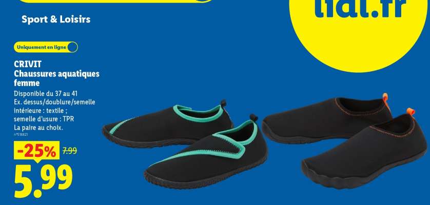 CRIVIT Chaussures aquatiques femme