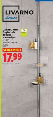 LIVARNO home Étagère salle de bains télescopique
