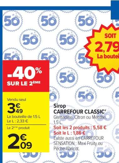 Sirop CARREFOUR CLASSIC