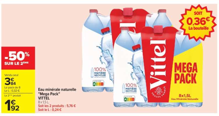 Eau minérale naturelle "Mega Pack" VITTEL