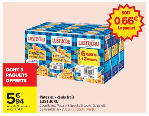 PÂTES AUX ŒUFS FRAIS "LUSTUCRU"