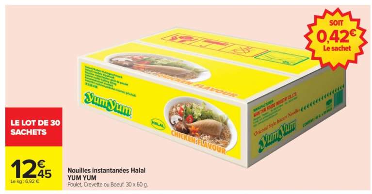 Nouilles instantanées Halal YUM YUM