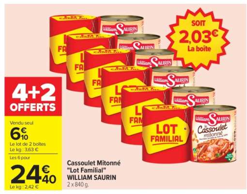 Cassoulet Mitonné "Lot Familial" WILLIAM SAURIN