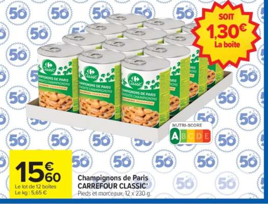 Champignons de Paris CARREFOUR CLASSIC'